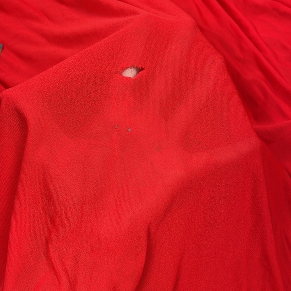 Proenza Schouler Paula Draped Jersey Turtleneck Maxi Dress Red Sheer Sz 12 - Picture 14 of 17